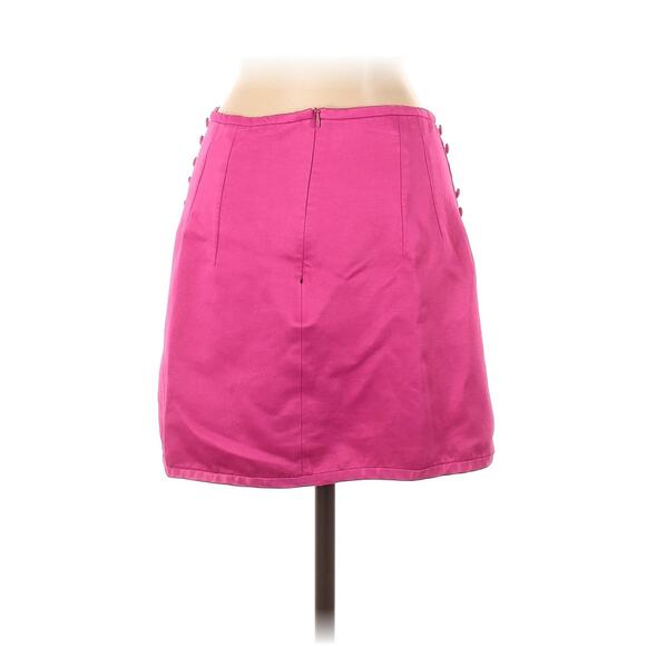 ZARA WOMAN BUTTONED SATIN EFFECT SKIRT PINK FUCHSIA S - Picture 3 of 4